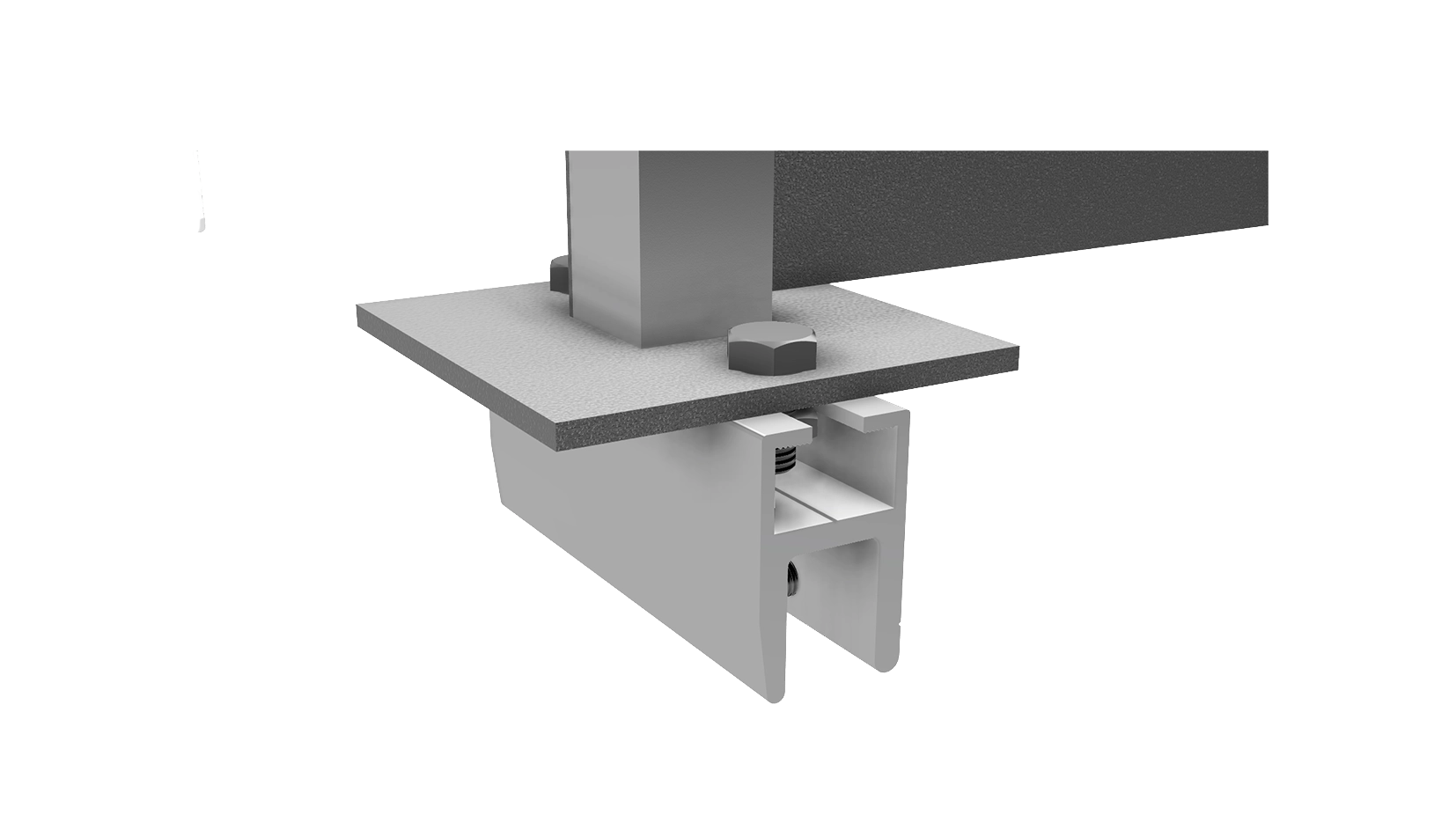 Guard rail standing seam fixing detail